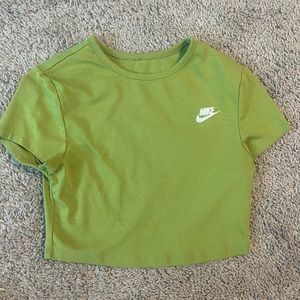 Green Nike crop top